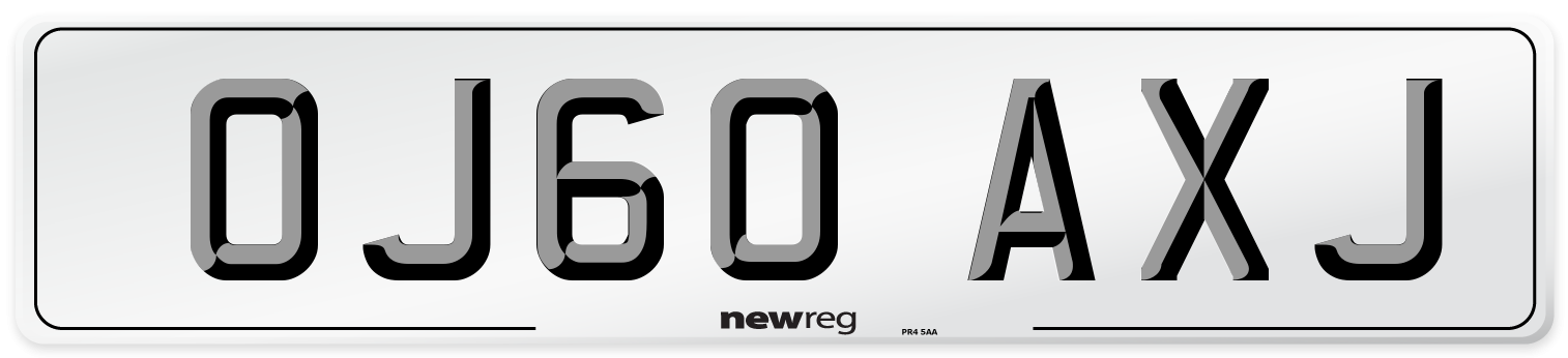 OJ60 AXJ Number Plate from New Reg